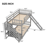 Merax Twin Over Twin Bunk Bed with Convertible Slide and Stairway