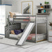Merax Twin Over Twin Bunk Bed with Convertible Slide and Stairway
