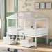 Merax Twin Size House Bed Loft Bed with Two Drawers, Windows and Roof