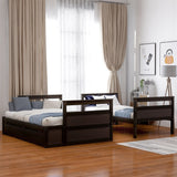 Merax Twin over Full Bunk Bed with Storage