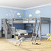 Merax Twin over Full L-Shaped Bunk Bed With 3 Drawers, Ladder and Staircase