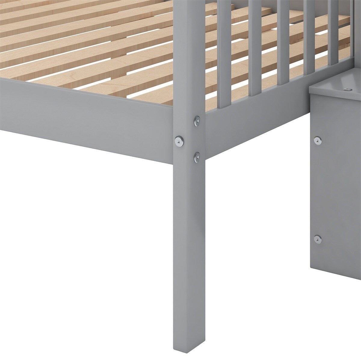 Merax Twin over Full Wood Bunk Bed with Storage Stairs