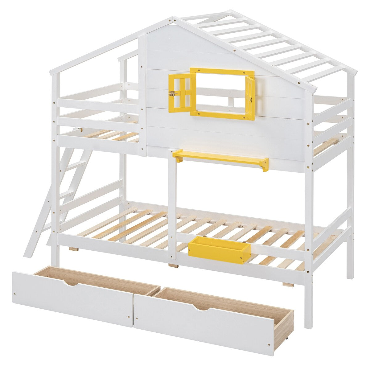 Merax Twin over Twin Bunk Bed with 2 Drawers