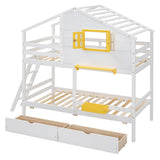Merax Twin over Twin Bunk Bed with 2 Drawers