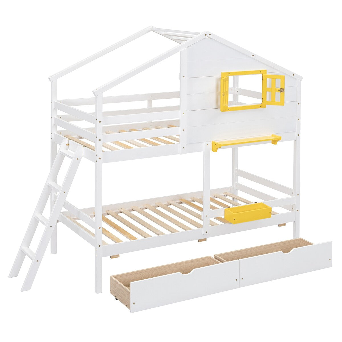 Merax Twin over Twin Bunk Bed with 2 Drawers