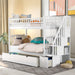 Merax L-Shaped Twin over Full Bunk Bed and Twin Loft Bed, Drawers