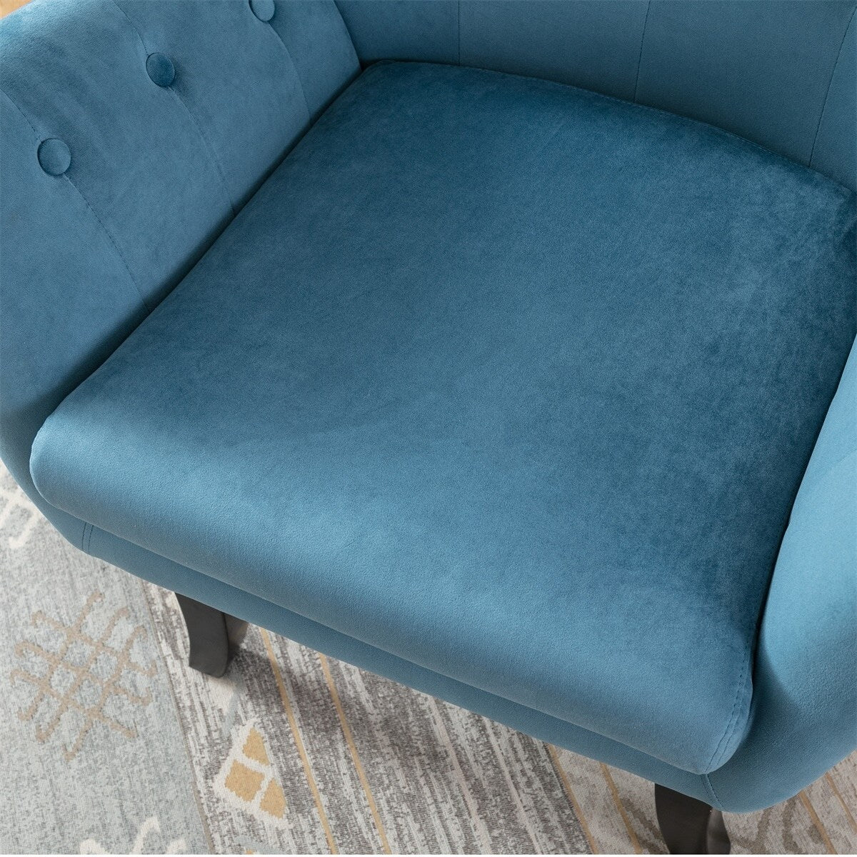 Merax Velvet Tufted Wingback Accent Chair