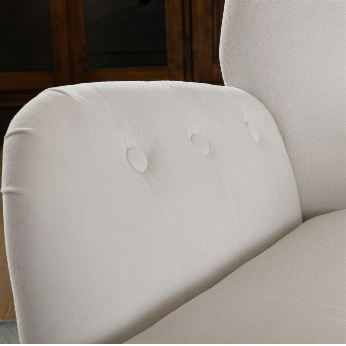 Merax Velvet Tufted Wingback Accent Chair