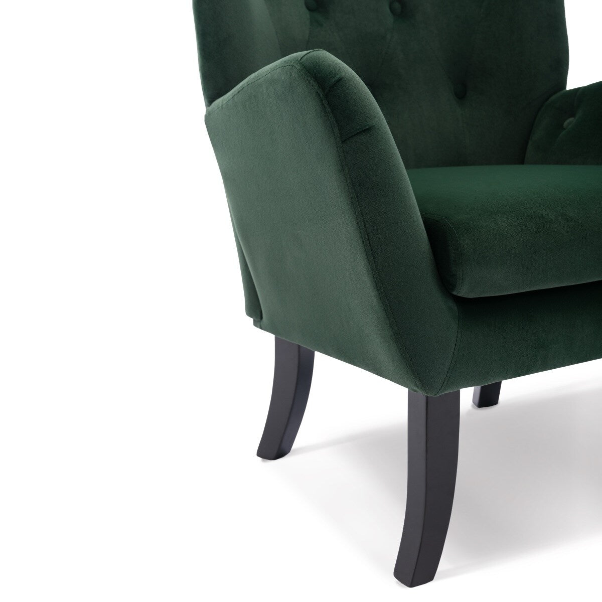 Merax Velvet Tufted Wingback Accent Chair