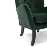 Merax Velvet Tufted Wingback Accent Chair