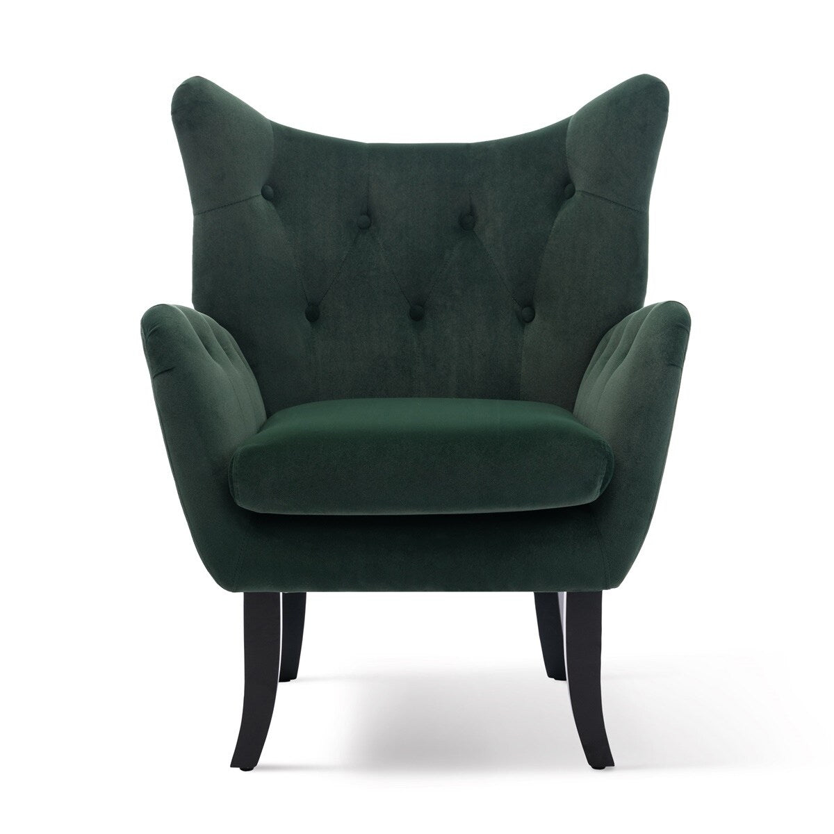 Merax Velvet Tufted Wingback Accent Chair