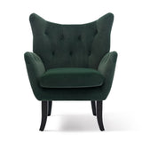 Merax Velvet Tufted Wingback Accent Chair