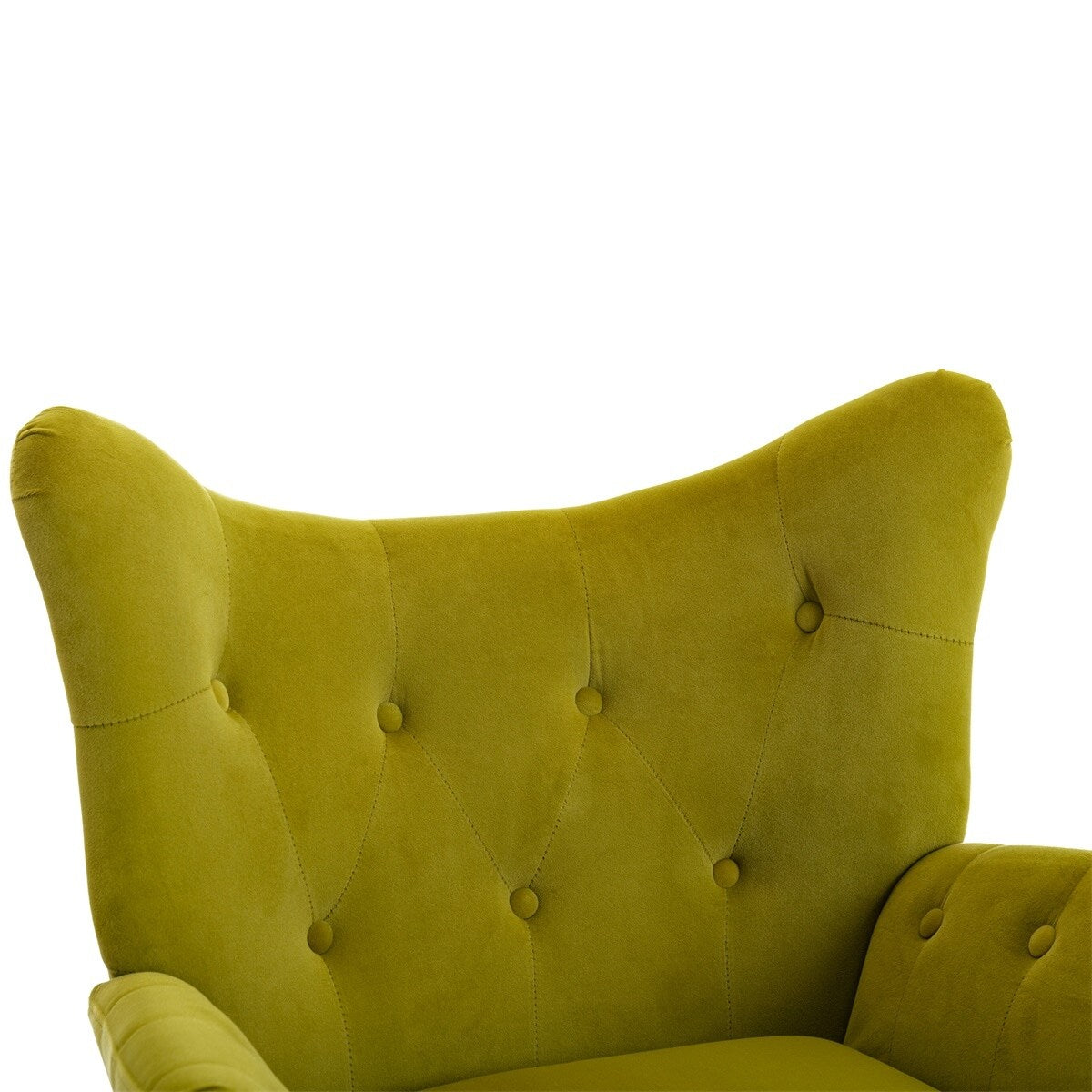 Merax Velvet Tufted Wingback Accent Chair