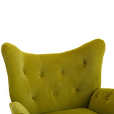 Merax Velvet Tufted Wingback Accent Chair
