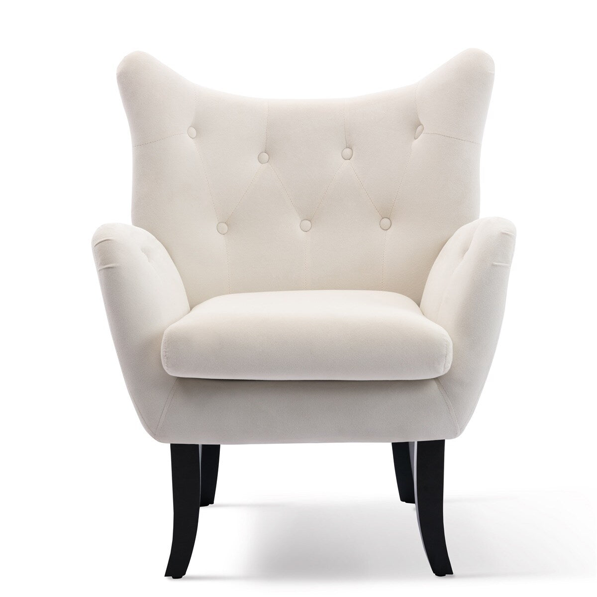 Merax Velvet Tufted Wingback Accent Chair