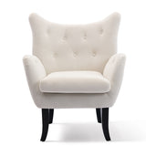Merax Velvet Tufted Wingback Accent Chair