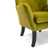 Merax Velvet Tufted Wingback Accent Chair