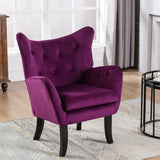Merax Velvet Tufted Wingback Accent Chair