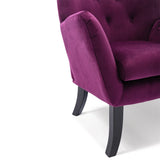 Merax Velvet Tufted Wingback Accent Chair