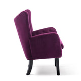 Merax Velvet Tufted Wingback Accent Chair