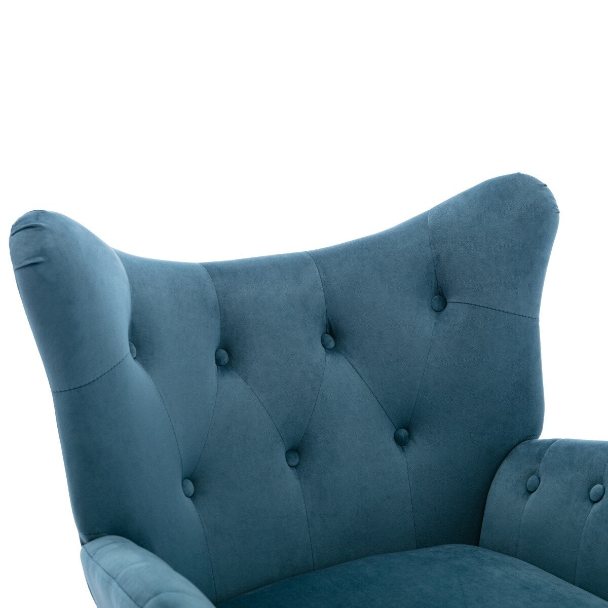 Merax Velvet Tufted Wingback Accent Chair