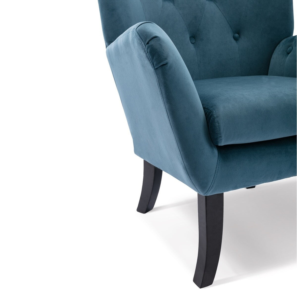 Merax Velvet Tufted Wingback Accent Chair