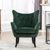 Merax Velvet Tufted Wingback Accent Chair