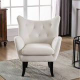 Merax Velvet Tufted Wingback Accent Chair