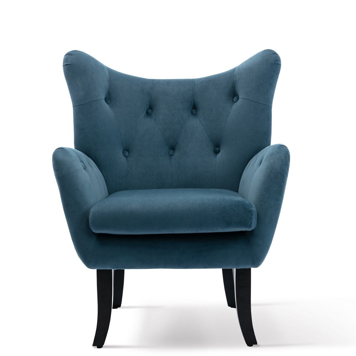 Merax Velvet Tufted Wingback Accent Chair