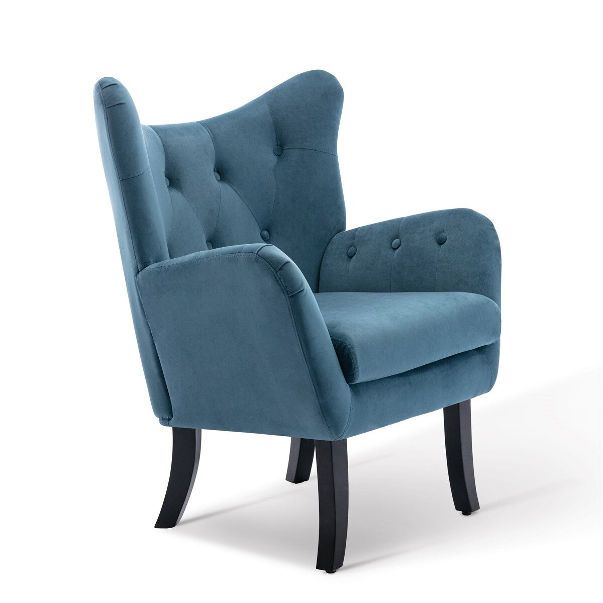 Merax Velvet Tufted Wingback Accent Chair