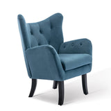Merax Velvet Tufted Wingback Accent Chair