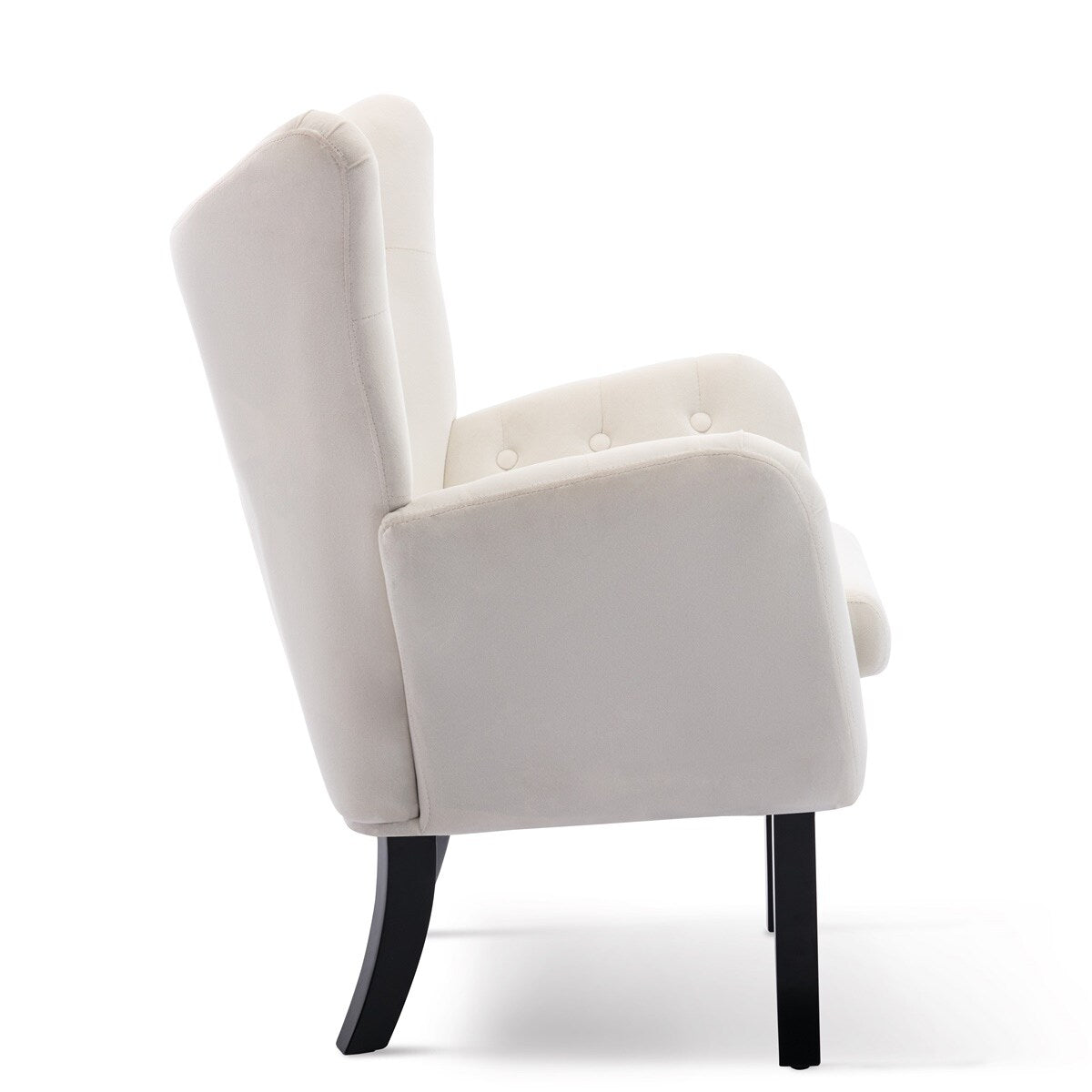 Merax Velvet Tufted Wingback Accent Chair