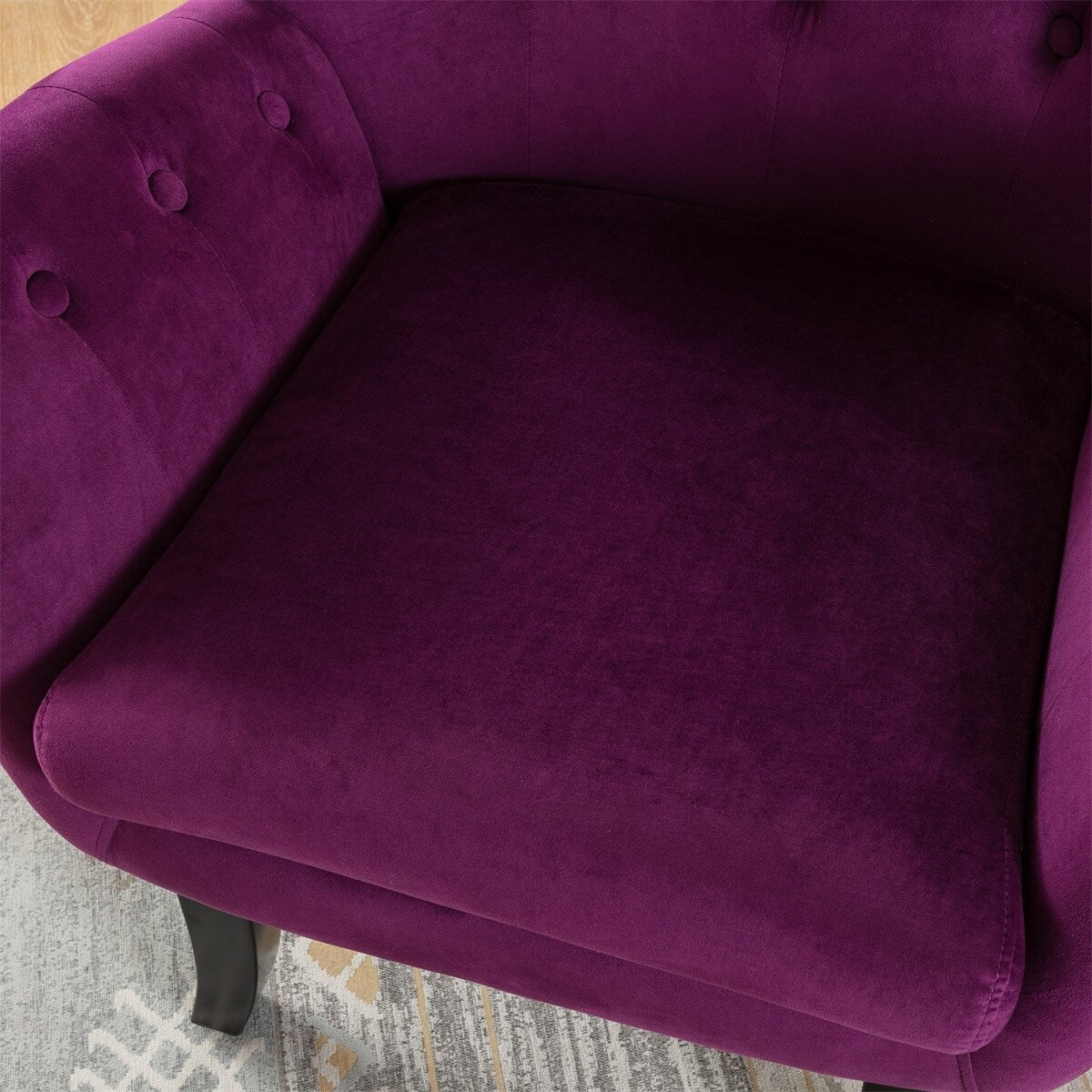 Merax Velvet Tufted Wingback Accent Chair