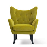 Merax Velvet Tufted Wingback Accent Chair