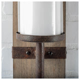 Lars Brown Wood With Metal Accent Wall Candle Holder - 5"W x 5.5"D x 23.6"H