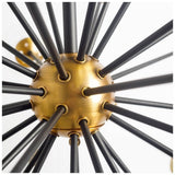 Mercana Larue (36") Black/Gold Sputnik Glass Globe Eighteen Bulb Chandelier - 36.0L x 36.0W x 36.0H
