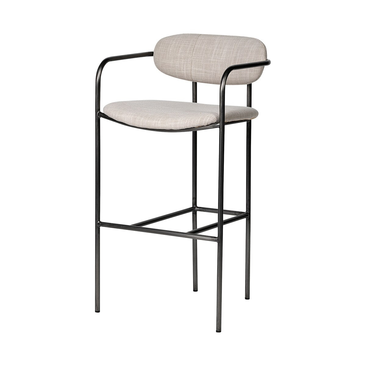 Parker Beige Fabric Seat with Dark Grey Metal Frame Bar Stool