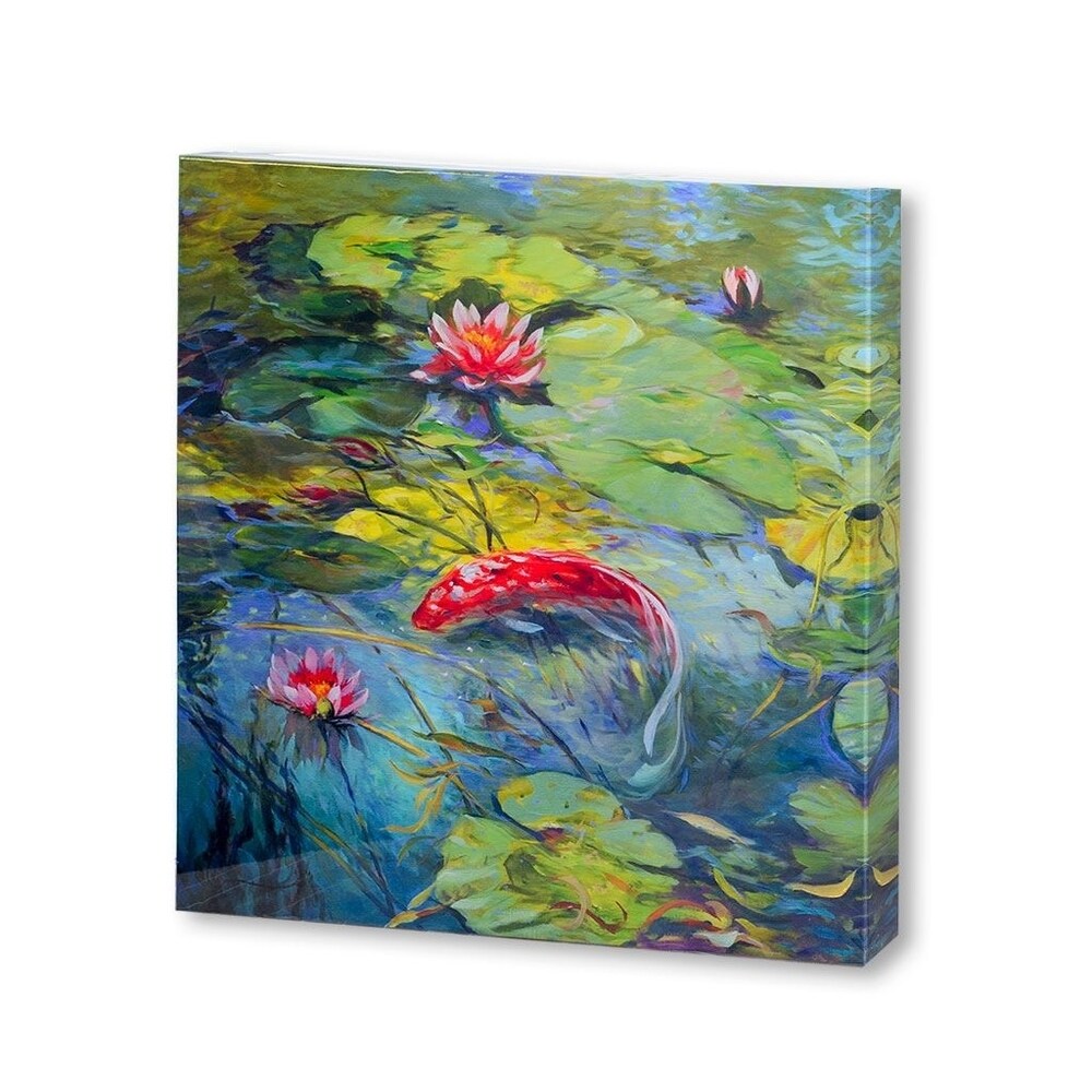 Mercana Vermillion Koi(30 X 30) Made to Order Canvas Art - Multi