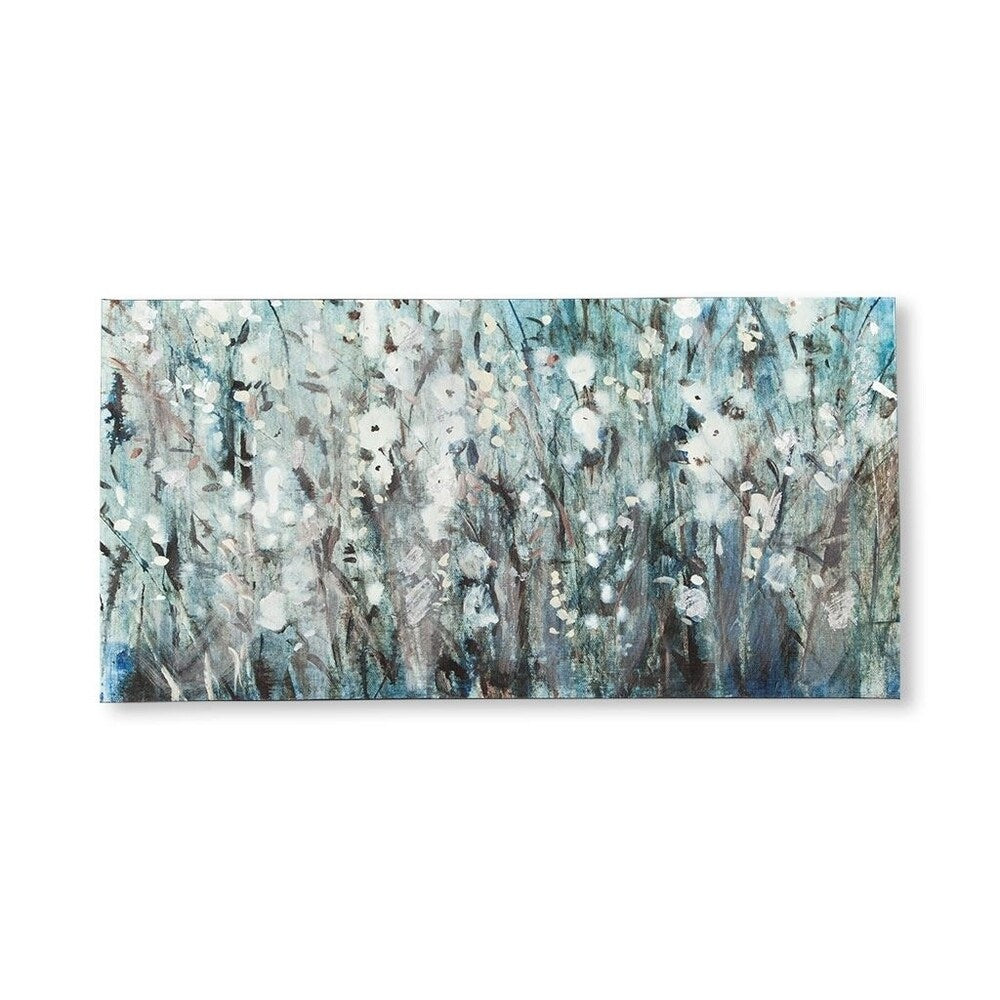 Mercana White Blooms with Navy I (MC)(44X22) Made to Order Canvas Art - Multi