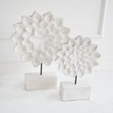 Mercana Yakima I Whitewashed Wood Distressed Flower Figurine - 266