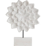 Mercana Yakima I Whitewashed Wood Distressed Flower Figurine - 266