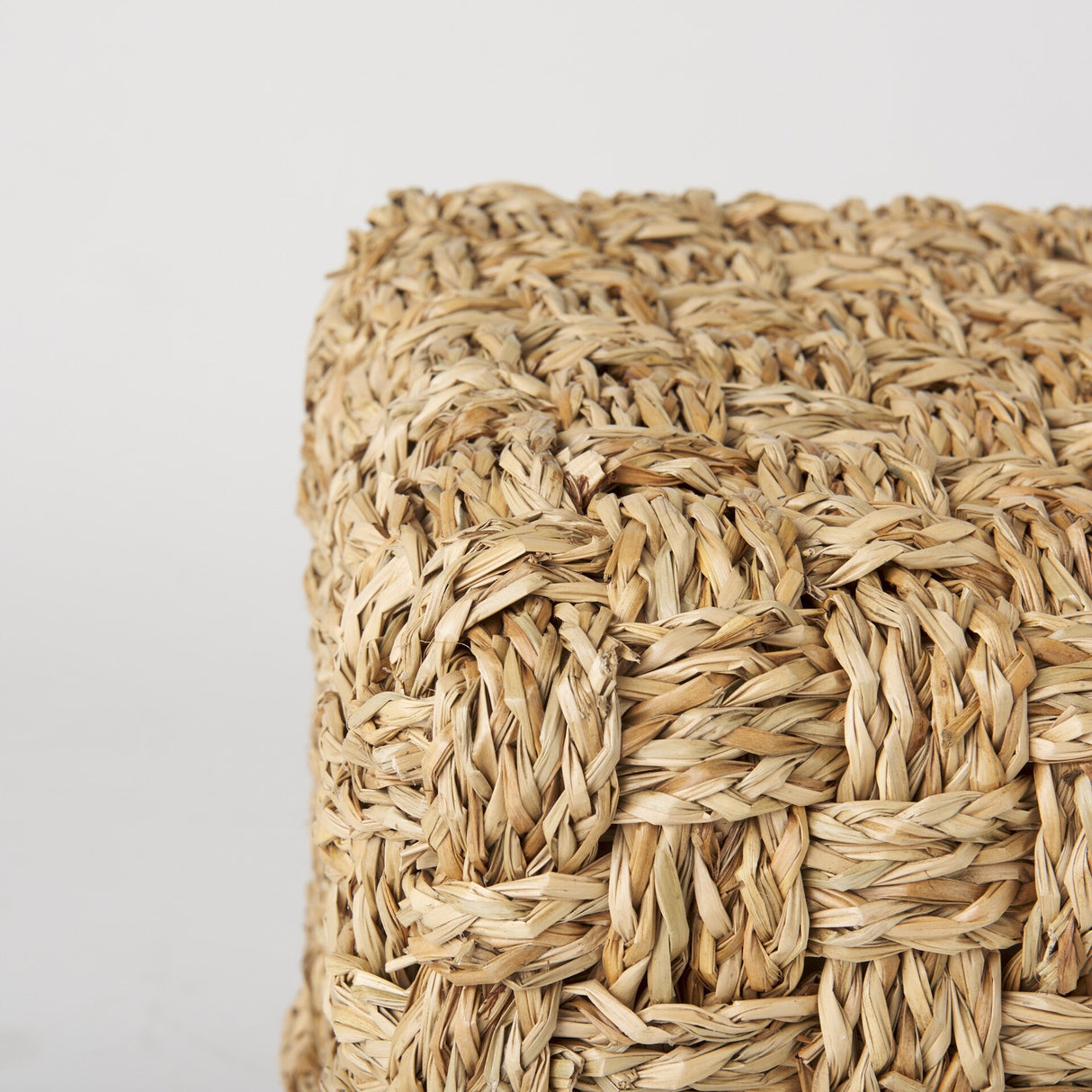 Mercana "Adele" Brown Woven Seagrass Square Pouf