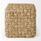 Mercana "Adele" Brown Woven Seagrass Square Pouf