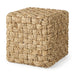 Mercana "Adele" Brown Woven Seagrass Square Pouf