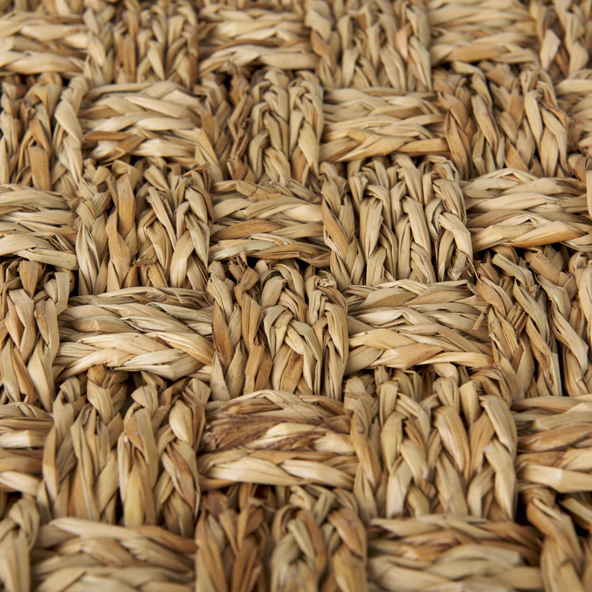 Mercana "Adele" Brown Woven Seagrass Square Pouf