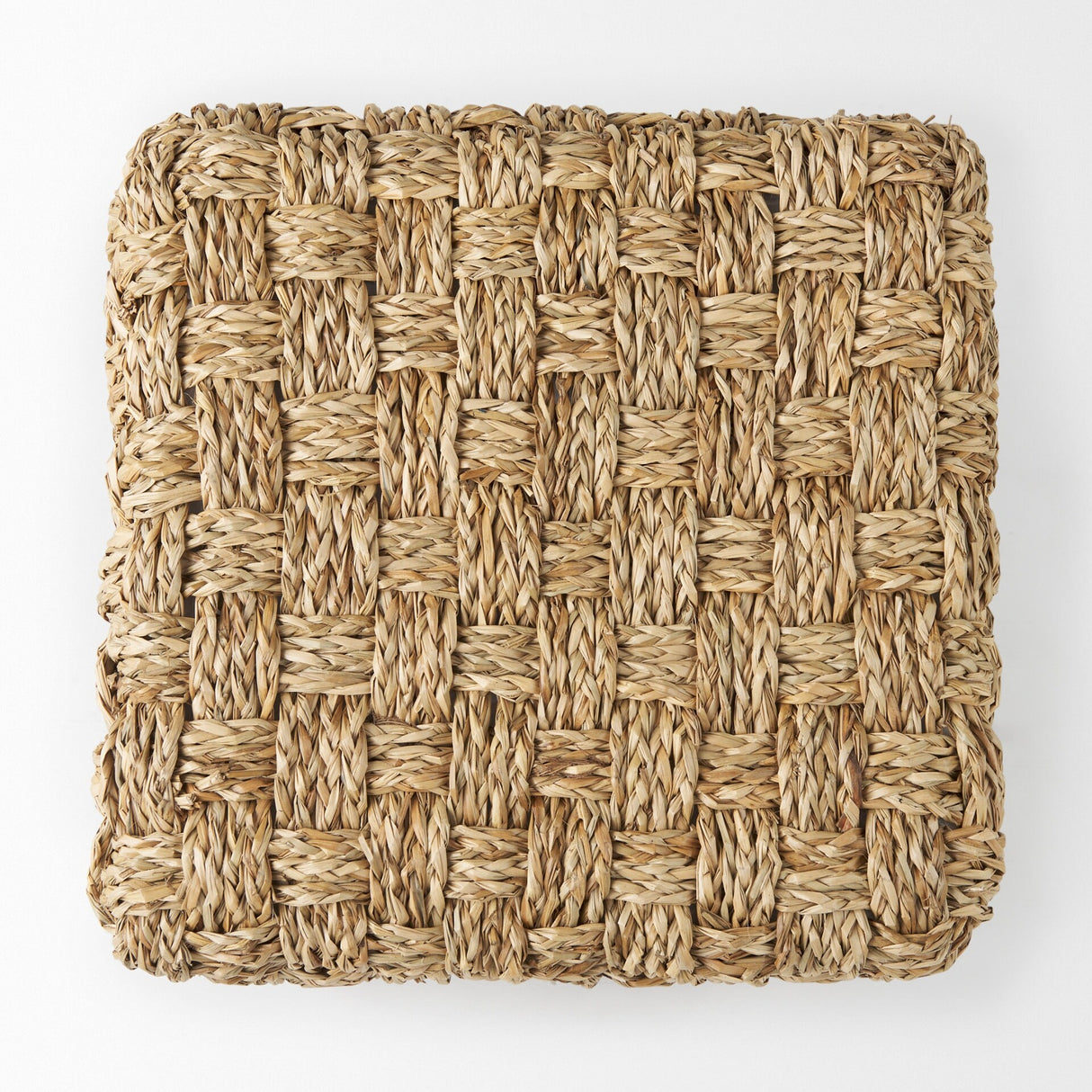 Mercana "Adele" Brown Woven Seagrass Square Pouf