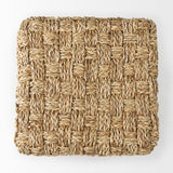 Mercana "Adele" Brown Woven Seagrass Square Pouf