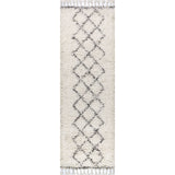 JONATHAN Y Mercer Shag Plush Tassel Moroccan Tribal Trellis Geometric Area Rug
