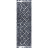 JONATHAN Y Mercer Shag Plush Tassel Moroccan Tribal Trellis Geometric Area Rug