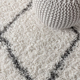 JONATHAN Y Mercer Shag Plush Tassel Moroccan Tribal Trellis Geometric Area Rug